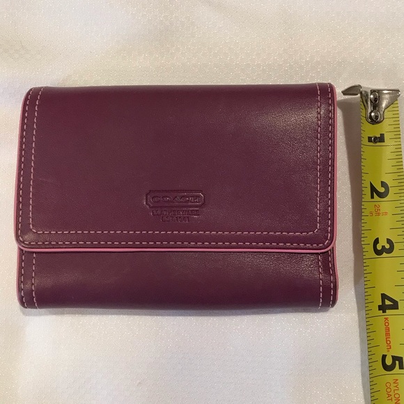 Bundle Coach Three Fold Leather Purple/Pink Wallet & Kaye Spade Blue/Green - Picture 6 of 9